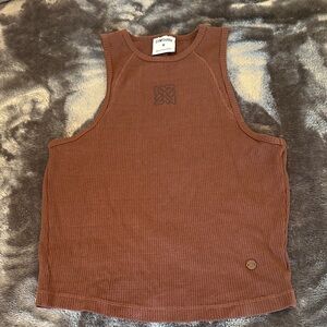 Gymshark Dark brown  Ribbed slightly cropped size Medium